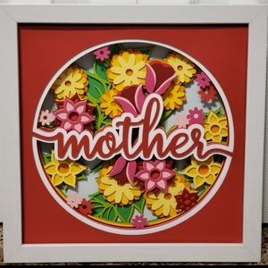 Handcrafted 3d Mother Shadow Box 9" x 9"